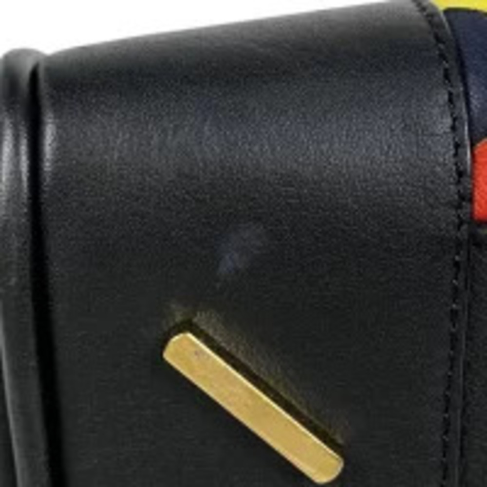 Loewe Anagram Handbag Boston Woven Leather Black Multicolor - Picture 4 of 7